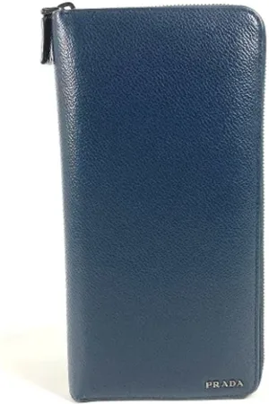 Prada Pre-owned, Kobieta, Niebieski, ONE SIZE, Skóra, Pre-owned skórzane portfele