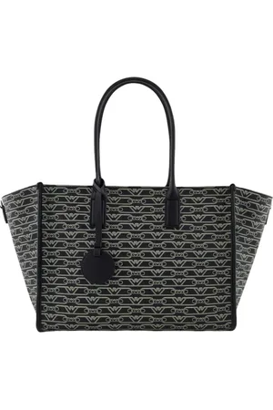 Emporio Armani Torebki, Kobieta, Czarny, ONE SIZE, Skóra, Stylowa torba typu tote na ramię