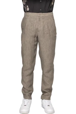 Emporio Armani Spodnie, Mężczyzna, Szary, M, Ciemno-Beżowe Spodnie Męskie O1003