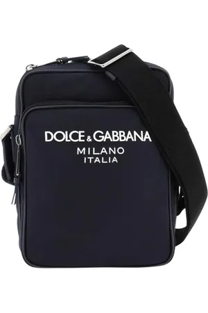 Dolce & Gabbana Torebki, Mężczyzna, Niebieski, ONE SIZE, Nylon, Niebieska Torba na Ramię z Logo