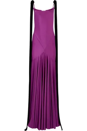 Nina Ricci Sukienki, Kobieta, Fioletowy, S, Fuksjowy Długi Sukienka z Kokardami