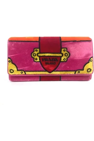 Prada Pre-owned, Kobieta, Różowy, ONE SIZE, Pre-owned Velvet wallets