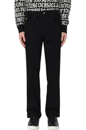 VERSACE Jeansy, Mężczyzna, Czarny, W30, Czarne Straight Leg Jeansy