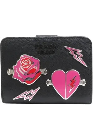 Prada Pre-owned, Kobieta, Czarny, ONE SIZE, Skóra, Pre-owned skórzane portfele