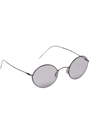 Giorgio Armani Akcesoria, Mężczyzna, Czarny, ONE SIZE, Czarne Okrągłe Okulary Przeciwsłoneczne UV