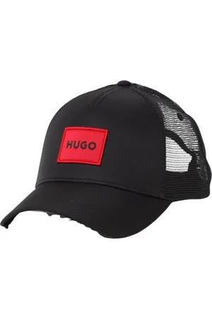HUGO BOSS Akcesoria, Mężczyzna, Czarny, ONE SIZE, Czerwony Trucker Hat z Logiem dla Mężczyzn