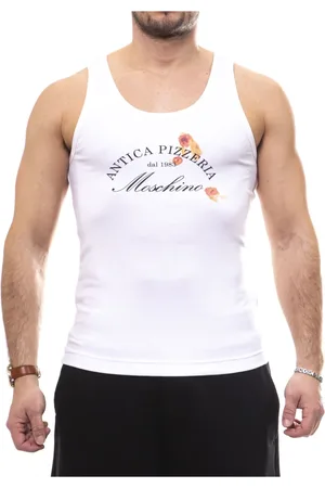 Moschino Koszulki, Mężczyzna, Biały, M, Biała Tank Top dla Mężczyzn