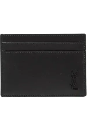 Saint Laurent Akcesoria, Mężczyzna, Czarny, ONE SIZE, Luksusowy Portfel na Karty ze Skóry