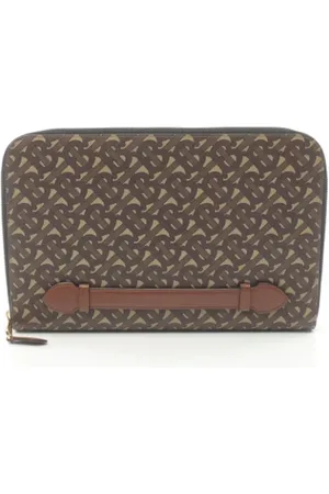 Burberry Pre-owned, Mężczyzna, brązowy, ONE SIZE, Len, Pre-owned Plastic clutches