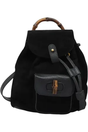 Gucci Pre-owned, Kobieta, Czarny, ONE SIZE, Skóra, Pre-owned Suede backpacks