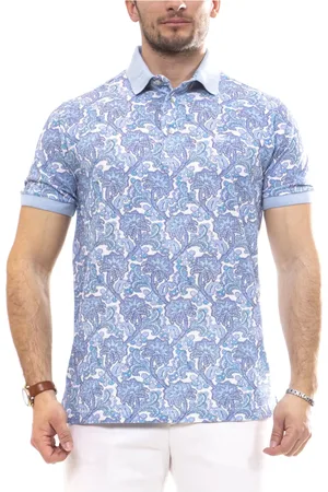 Etro Koszulki, Mężczyzna, Niebieski, L, Roma Print Biała Koszulka Polo