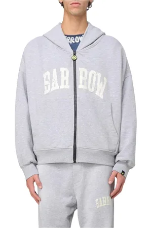 BARROW Bluzy, Mężczyzna, Szary, M, Len, Szara Bluza z Zamkiem