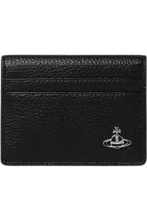 Vivienne Westwood Akcesoria, Mężczyzna, Czarny, ONE SIZE, Czarny Portfel na Karty z Skóry