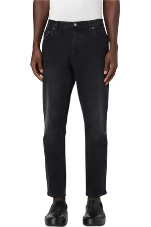 Dolce & Gabbana Jeansy, Mężczyzna, Czarny, S, Węglowe Straight Leg Jeansy