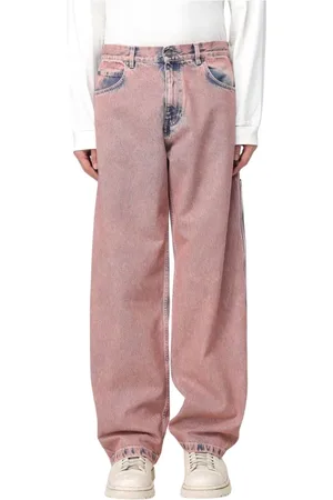 BONSAI Jeansy, Mężczyzna, Różowy, S, Różowe Relaxed Fit Jeansy