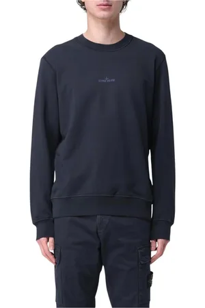 Stone Island Bluzy, Mężczyzna, Niebieski, XL, Niebieski Bluza z okrągłym dekoltem