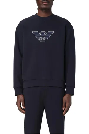 Emporio Armani Bluzy, Mężczyzna, Niebieski, M, Zielony Sweter Milano Stylowy Dodatek