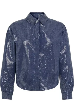 MVP Wardrobe Bluzki, Kobieta, Fioletowy, M, Denim, Zephira Denim Shirt