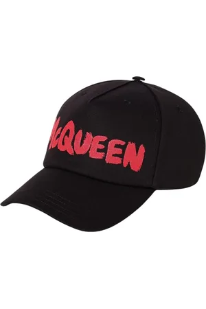 Alexander McQueen Akcesoria, Mężczyzna, Czarny, L, Czerwony Logo Czapka Baseballowa Stylowy Dodatek