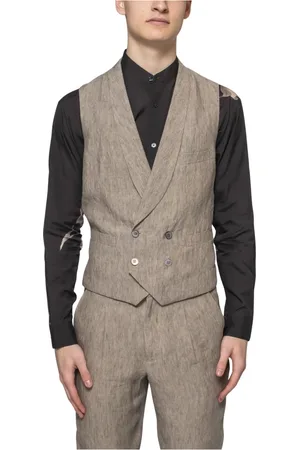 Emporio Armani Kurtki, Mężczyzna, Beżowy, M, Męska Kamizelka Beżowa