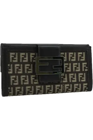 Fendi Pre-owned, Kobieta, brązowy, ONE SIZE, Pre-owned portfele płócienne