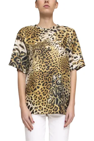 Roberto Cavalli Koszulki, Kobieta, brązowy, M, Naturalny Damski T-shirt 504
