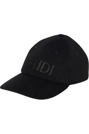 Fendi Akcesoria, Mężczyzna, Czarny, ONE SIZE, Czarna Czapka z Logo