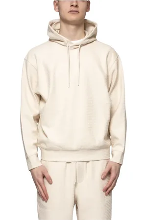 Emporio Armani Bluzy, Mężczyzna, Beżowy, M, Męski Sweter Ecru