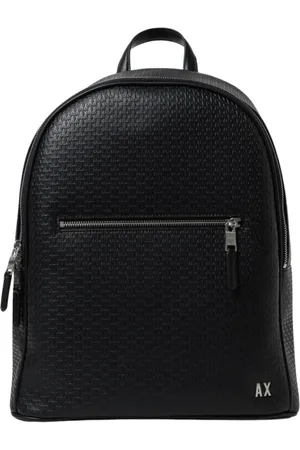 Armani Exchange Torebki, Mężczyzna, Czarny, ONE SIZE, Czarny plecak z zamkiem dla mężczyzn