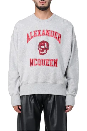 Alexander McQueen Bluzy, Mężczyzna, Szary, L, Bluza z kryształową czaszką