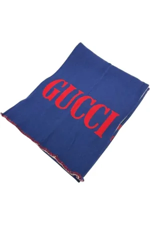 Gucci Pre-owned, Kobieta, Niebieski, ONE SIZE, Wełna, Pre-owned Wool scarves
