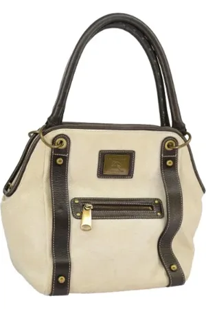 Burberry Pre-owned, Kobieta, Beżowy, ONE SIZE, Pre-owned Canvas handbags