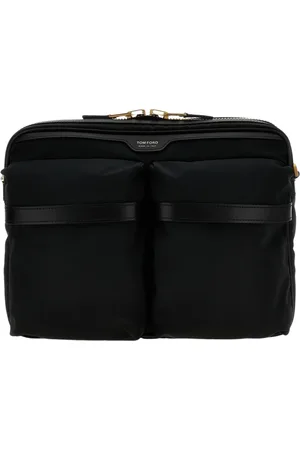 Tom Ford Torebki, Mężczyzna, Czarny, ONE SIZE, Nylon, Elegancka Czarna Torba Kurierska