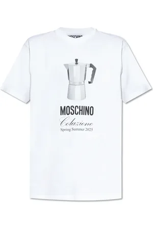 Moschino Koszulki, Mężczyzna, Biały, S, T-shirt z nadrukiem