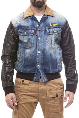 Dsquared2 Kurtki, Mężczyzna, Niebieski, XL, Granatowa Męska Kurtka Kaban