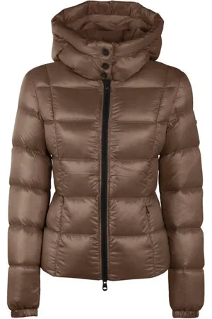 RefrigiWear Kurtki, Kobieta, brązowy, M, Brązowa Kurtka z Zamkiem i Wypełnieniem z Puchu