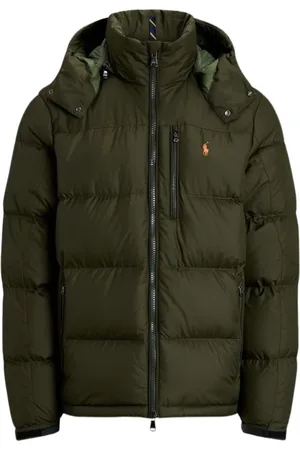 Ralph Lauren Kurtki, Mężczyzna, Zielony, L, Kurtka puchowa z odpinaną kapturem i impregnowana