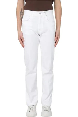 Fendi Jeansy, Mężczyzna, Biały, W32, Białe Straight Leg Jeansy