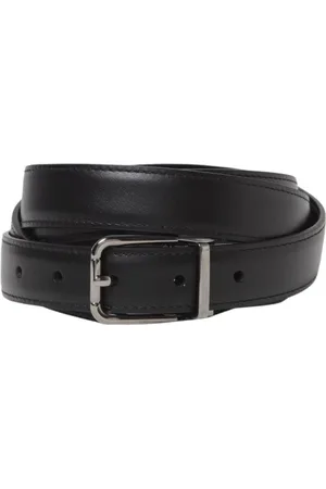 Dolce & Gabbana Akcesoria, Mężczyzna, Czarny, 95 CM, Klasyczny Czarny Pasek Skórzany