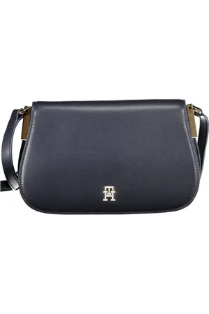 Tommy Hilfiger Torebki, Kobieta, Niebieski, ONE SIZE, Niebieska Regulowana Torba na Ramię z Zapięciem na Napy