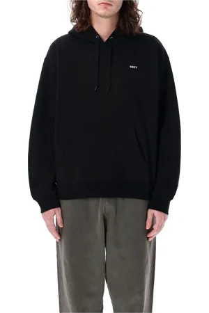 Obey Bluzy, Mężczyzna, Czarny, L, Klasyczny Business Hoodie
