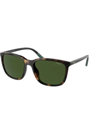 Ralph Lauren Akcesoria, Mężczyzna, brązowy, ONE SIZE, Okulary przeciwsłoneczne z ramą z octanu i zielonymi soczewkami