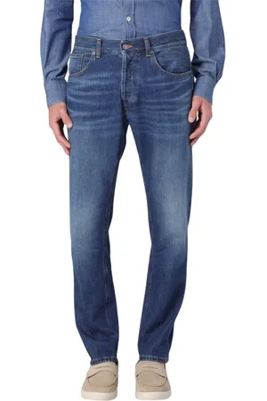 Dondup Jeansy, Mężczyzna, Niebieski, W34, Denim, Niebieskie Straight Leg Jeansyy dla Mężczyzn