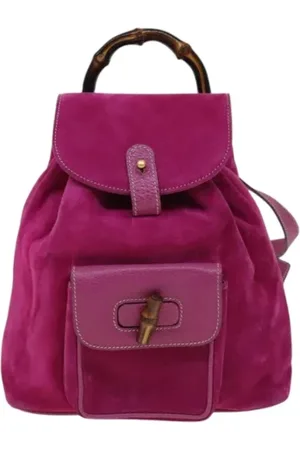 Gucci Pre-owned, Kobieta, Różowy, ONE SIZE, Skóra, Pre-owned Suede backpacks