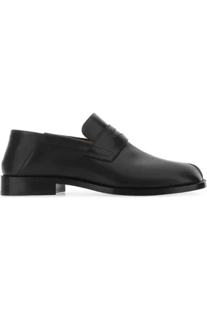 Maison Margiela Buty, Mężczyzna, Czarny, 40 EU, Czarne skórzane Tabi loafers