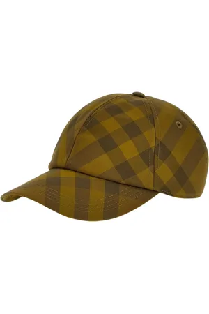 Burberry Akcesoria, Mężczyzna, Żółty, S, Żółta Czapka Baseballowa w Kratę