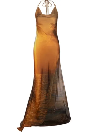 Roberto Cavalli Sukienki, Kobieta, Pomarańczowy, 2XS, Pomarańczowa Jedwabna Odzież Damska