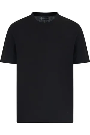 Emporio Armani Koszulki, Mężczyzna, Czarny, M, Bawełniana Koszulka Jersey, Krótki Rękaw, Czarny