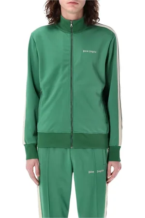 Palm Angels Bluzy, Mężczyzna, Zielony, XL, Zielony Sweter z Graficznym Nadrukiem