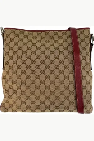 Gucci Pre-owned, Kobieta, Beżowy, ONE SIZE, Skóra, Pre-owned Canvas shoulder-bags